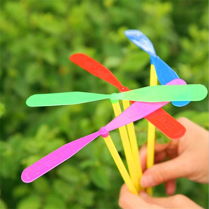 50/100pcs Novelty Plastic Bamboo Dragonfly Outdoor Classic Toy Kid Gift Rotating Flying Arrow Multicolor Random Color