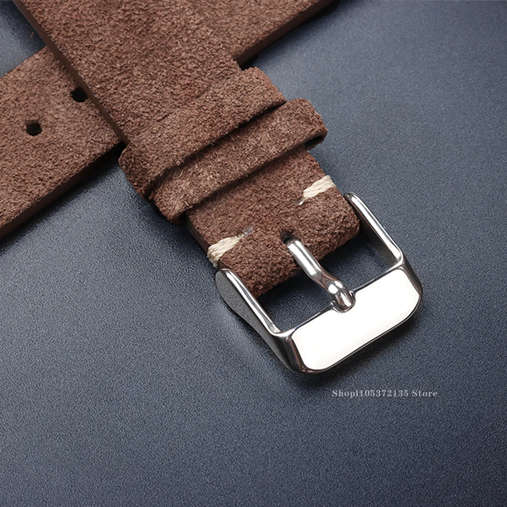 Elegant Soft Suede Watch Strap with Quick Release Wristband Adjustment
