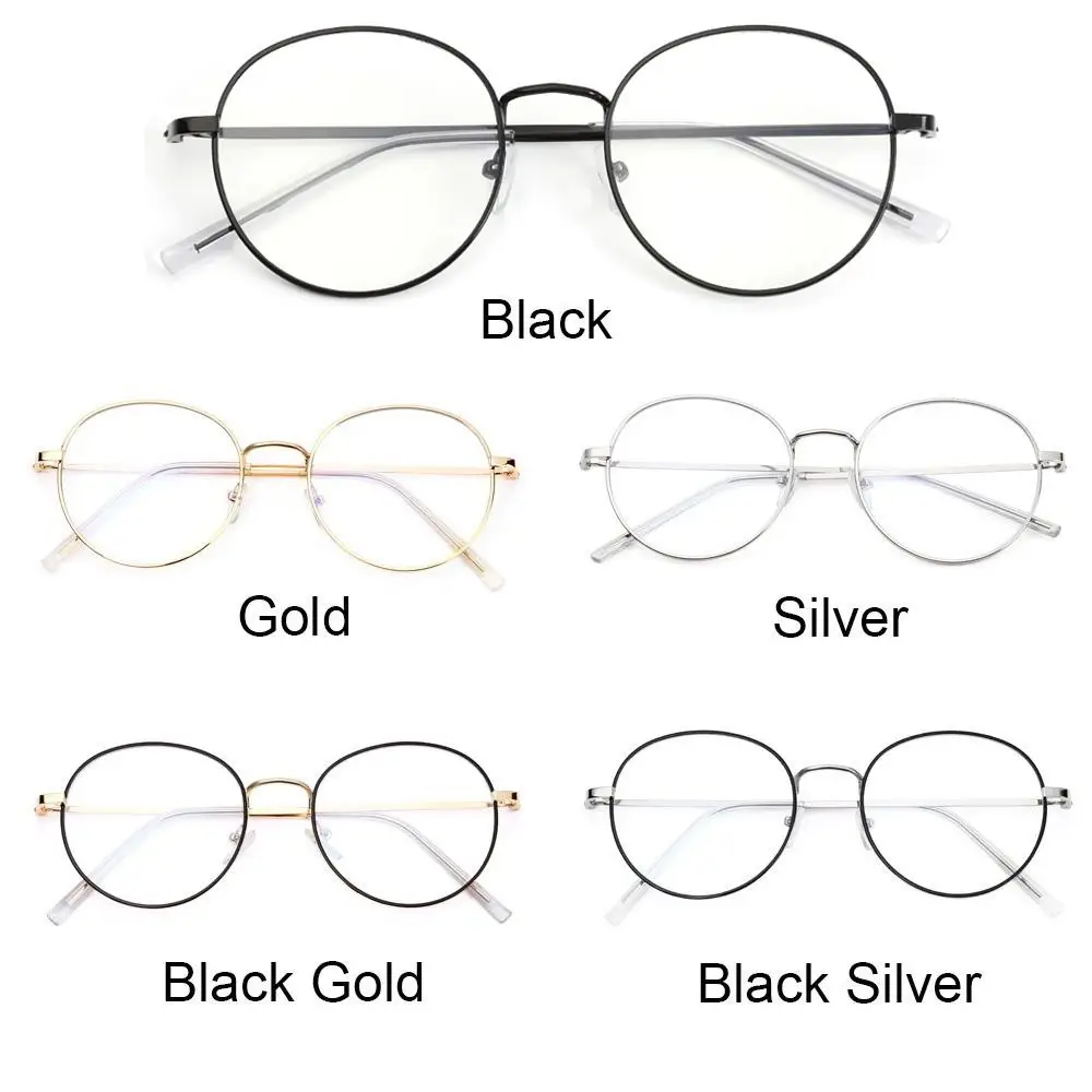 Vintage klassische Anti-Blaulicht-Brille, ovaler Metallrahmen, Markendesigner, modisch, runde optische Metallrahmen, Computerbrille – Detail 5