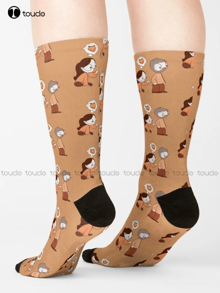 

Touch The Booty Socks Black Baseball Socks Cartoon Comfortable Best Girls Sports 360° Digital Print Custom Gift Streetwear Retro
