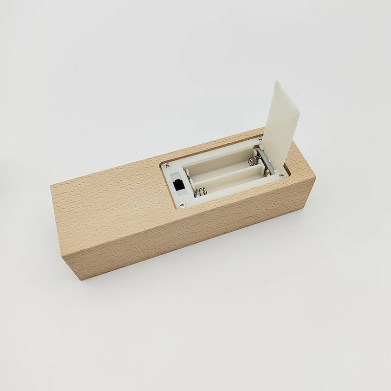Wood Led Lamp Holder AAA Battery Powered for Personalized 3D Exhibition Wedding Acrylic Plexiglass Resin Table Night Lights