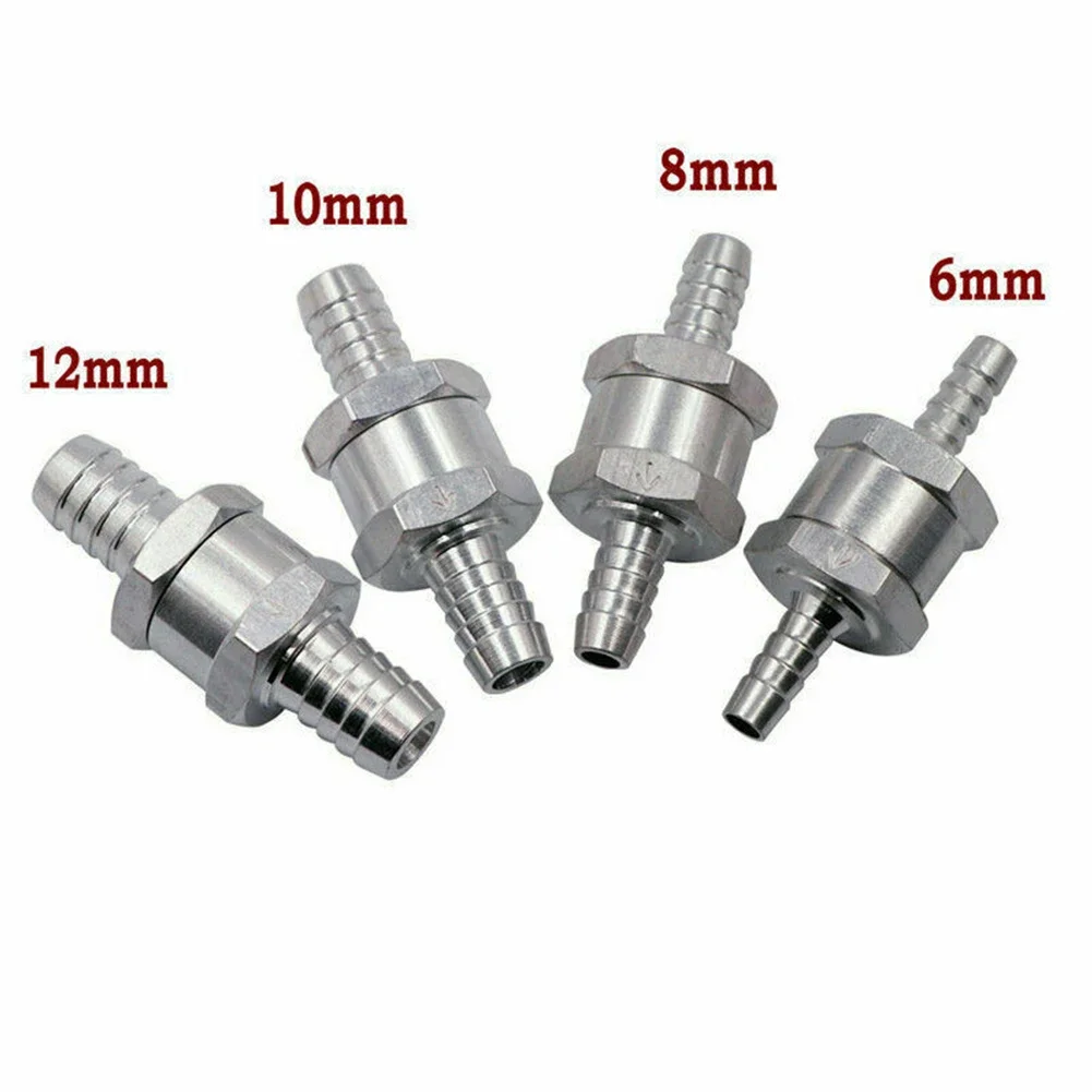 

1 Way 6/8/10/12mm 4 Size Valves Aluminium Alloy Fuel Non Return Check Valve 1 Way Fit Carburettor Hose Pipe Connector