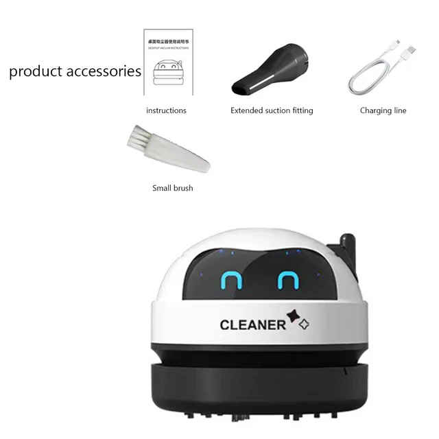 Vacuum Cleaner for Home Office Table Sweeper Desktop Cleaner Mini Vacuum Cleaner USB Rechargeable Wireless Car Vacuum Cleaner 6