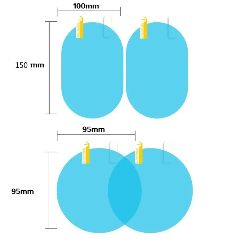 2Pcs Car Rainproof Film Car Rearview Mirror Protective Rain Proof Anti Fog Waterproof Film Membrane Accessories