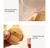 Glass Sealed Jars Seasoning Jars Set with Wooden Spoon and Wooden Lid Seasoning Jars Candy Household Containers Storage Jars 6