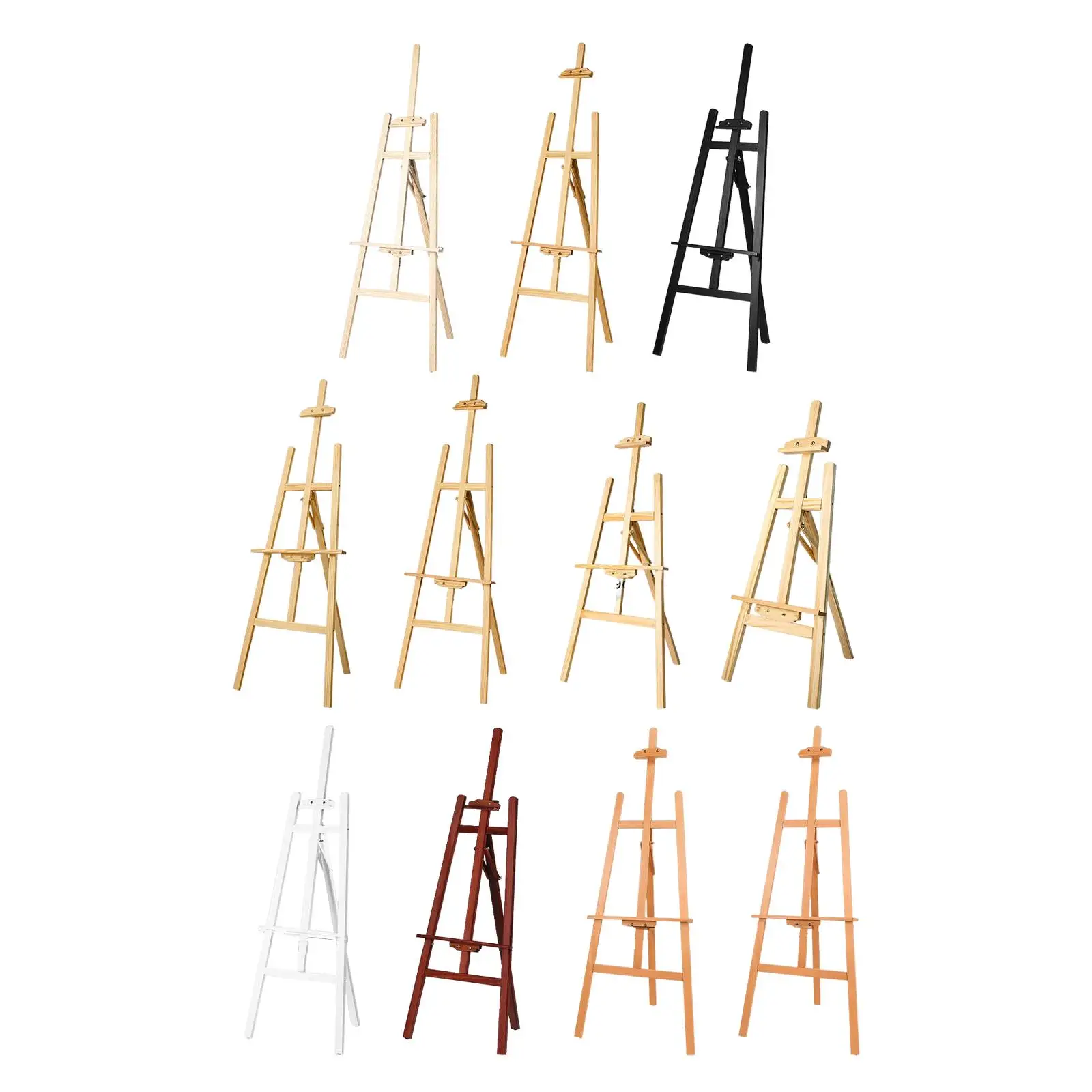 Floor Standing Wood Display Easel Studio Easel Adjustable Stand for Supplies Poster