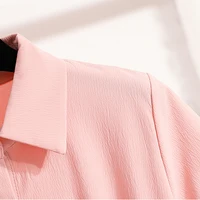 Plus Size Polo Shirt Women Summer 2025 New Korean Style Large Size Loose Chiffon Blouse Women Slim Waist Casual Tops Female - Image 5