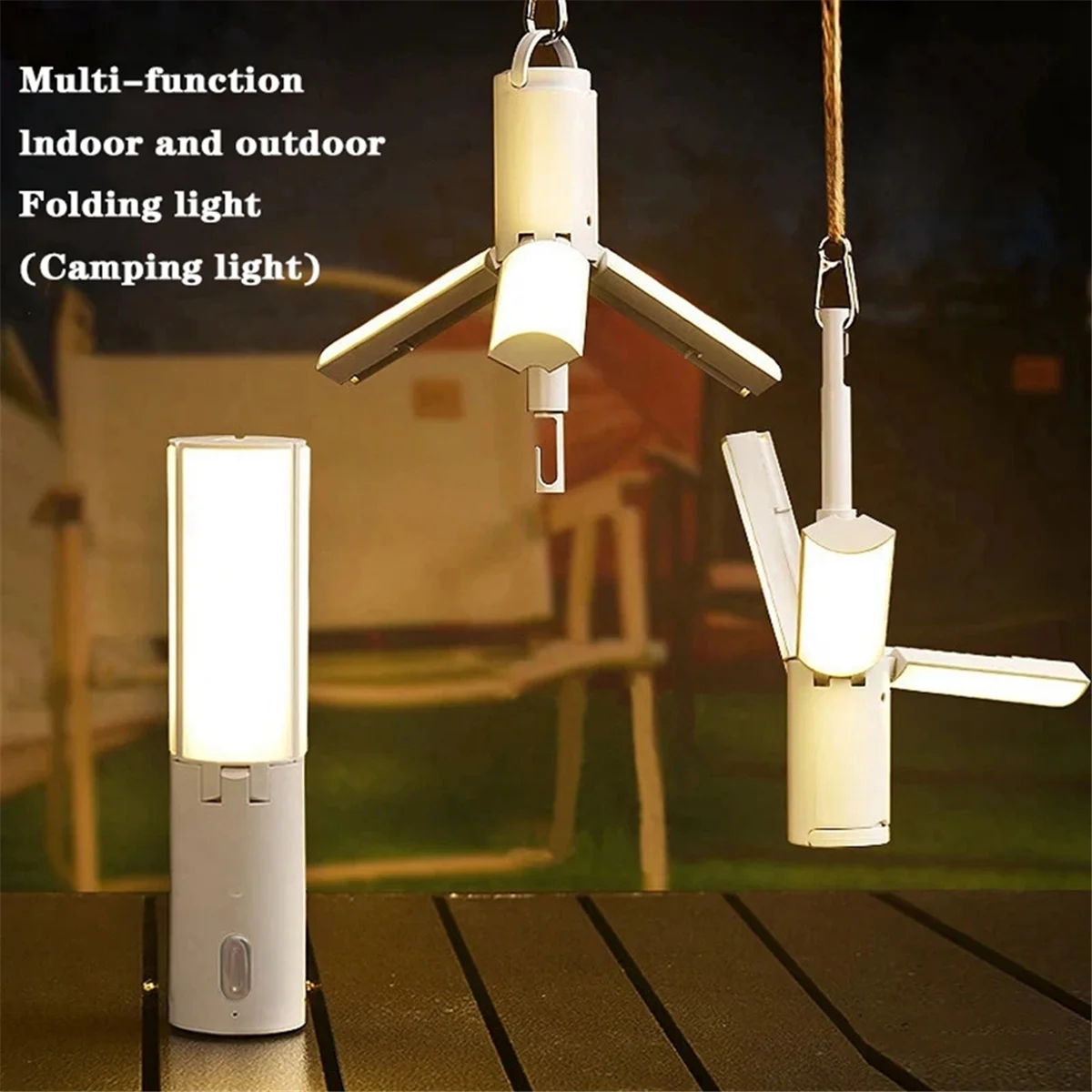 BAAU Folding Outdoor Camping Portable Rechargeable High Capacity Emergency Lamp Flashlight Camping Hanging Tent Hanging Light