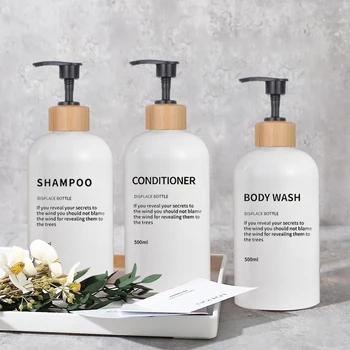 Alternative view of 3 Pack Soap Dispenser Shampoo and Conditioner Dispenser Body Wash Shower Bottles Refillable Lotion Dispenser
