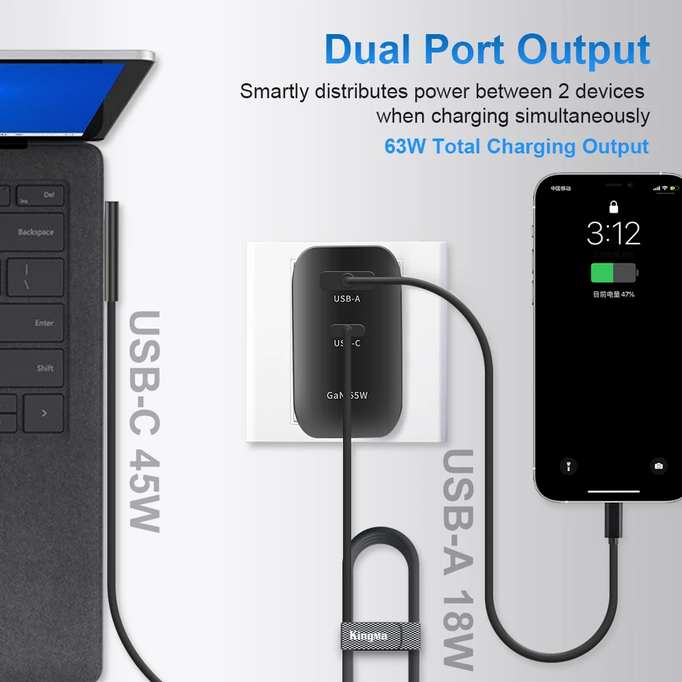 Sisyphy Surface Connect to USB-C oplaadkabel - Compatibel met Microsoft Surface Pro 7/6/5/4/3, Laptop 1/2/3, Book & More - Werkt met 45W 15V3A USBC- oplader Sisyphy Surface Connect to USB-C oplaadkabel - Compatibel met Microsoft Surface Pro 7/6/5/4/3, Laptop 1/2/3, Book & More - Werkt met 45W 15V3A USBC- oplader