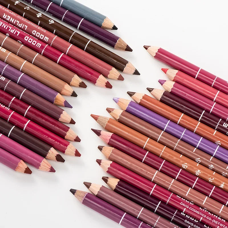 Professional Wood Lip liner Waterproof Lady Charming Lip Liner Soft Pencil Makeup Women's Long Lasting Cosmetic Tool 28Color