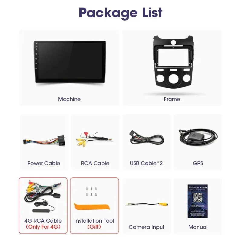 Car Multimedia Player Car Radio Srnubi Car Radio Android 12 Auto For KIA Forte Cerato 2008-2014 Multimedia Video Player GPS DVD Carplay Stereo Audio Head Unit