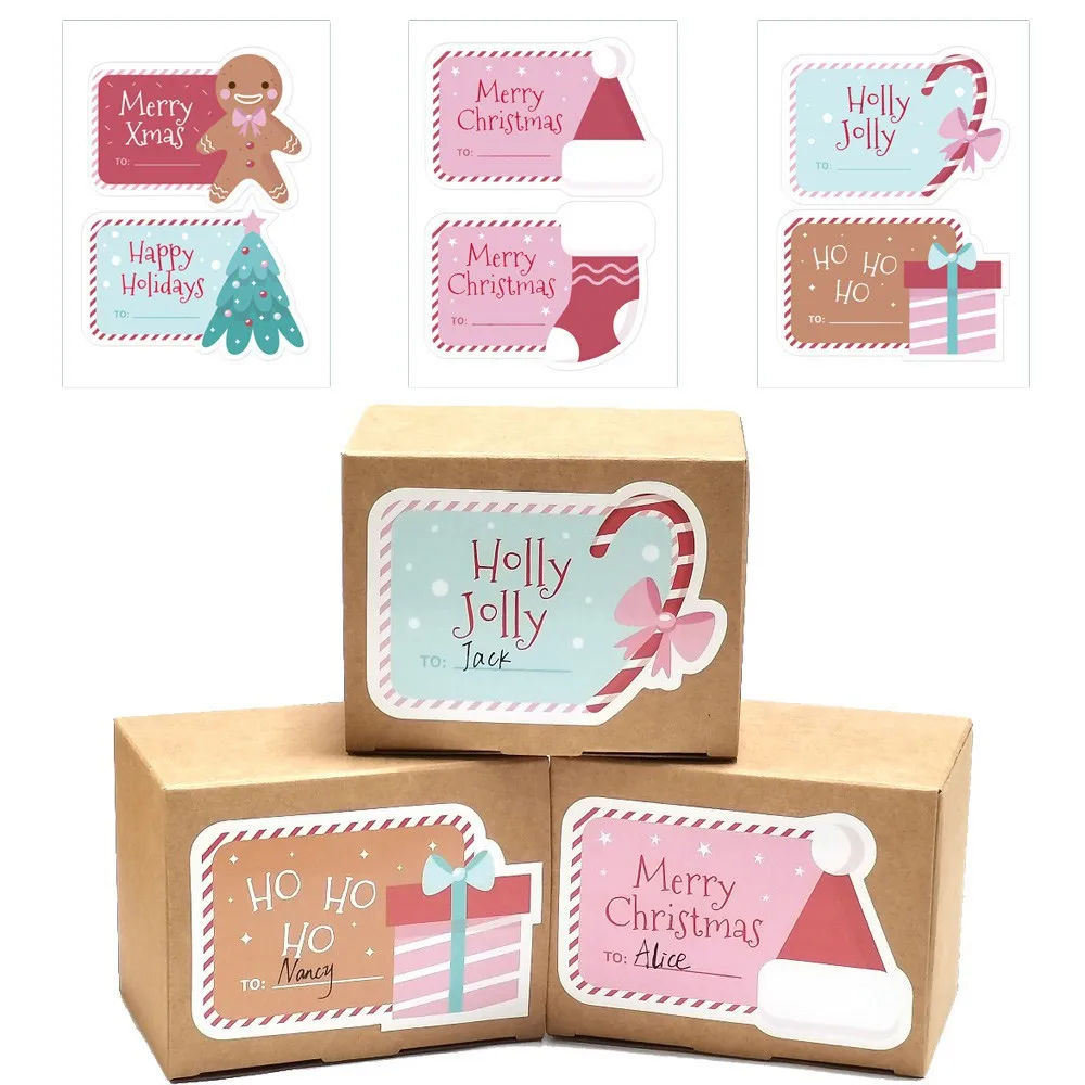 10-40Pcs 12,5 x9cm Frohe Weihnachten Aufkleber Mode Cartoon Nette Etiketten Für Geschenk Dekorative Paket Verpackung Geschenk Box