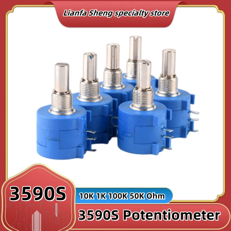 3590S-2-103L 103 102 104 503 3590S 10K 1K 100K 50K ohmPrecision Multiturn Potentiometer  10 Ring Adjustable Resistor