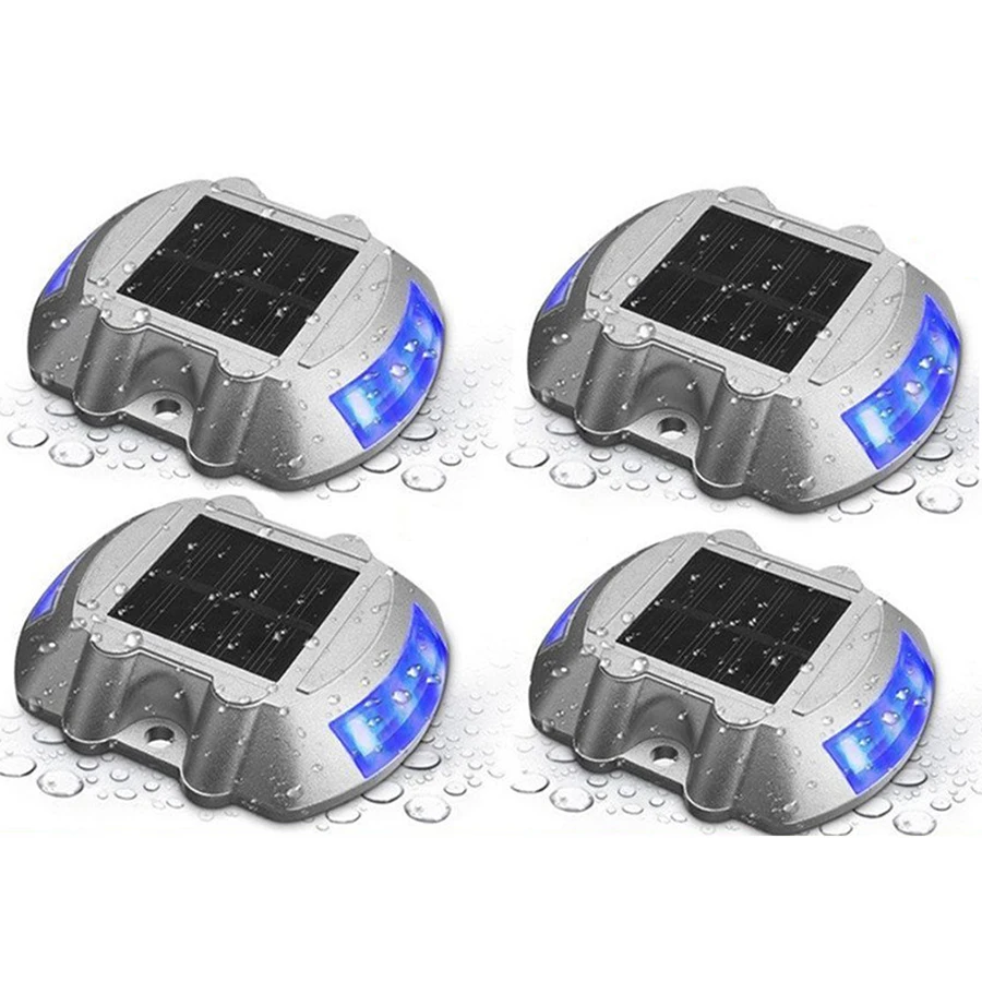 태양광 데크 조명 차도 도크 램프, LED 무선 IP67 방수 야외 경고 스텝 라이트, 보도 정원 통로, 1PC