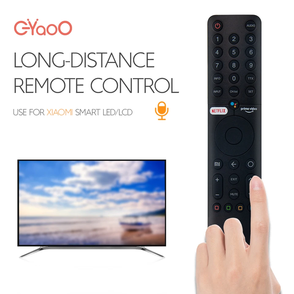 FOXRMT Reemplazo Mando a Distancia xiaomi Voz Bluetooth Compatible con Google Voice Assistant para Mando xiaomi MI P1 32 43 55 Q1 75 Series Android Smart TV(XMRM-19