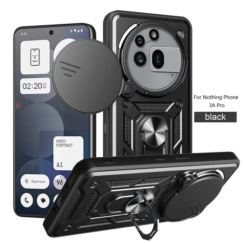 Premium Armor Case with Slide Camera Protection and Car Magnetic Holder Ring