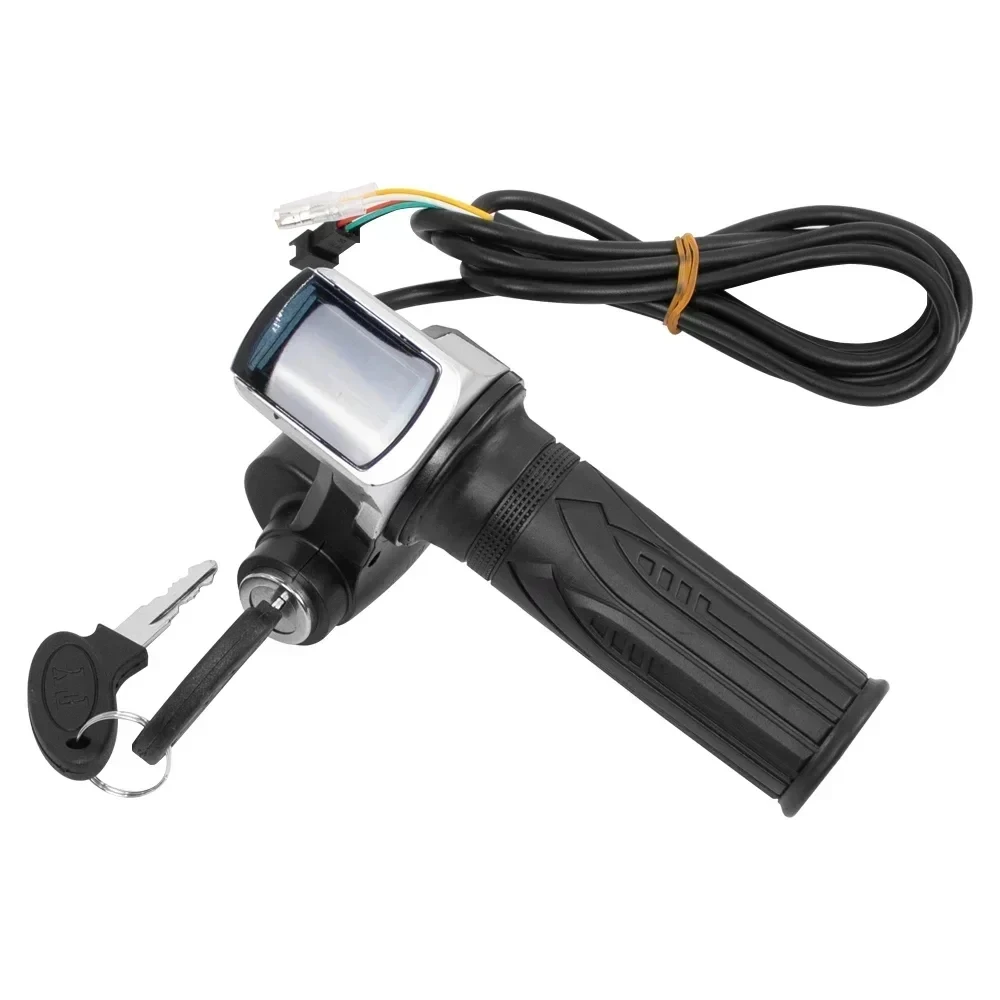 E-Bike Handlebar Throttle Grip with Lock and LED Power Display