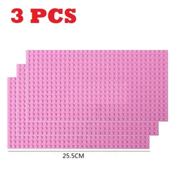 3-Piece Classic Building Base Plates Set - 32x32 and 32x16 Dots for Creative Construction and Play (16X32 Pink)