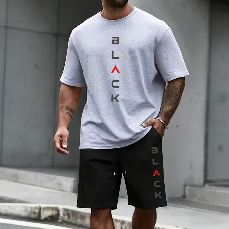 Men's Summer Urban Fashion Tracksuit - Short Sleeve Casual T-Shirt & Shorts Set