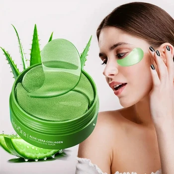 60 pz SAODER Aloe Vera Collagene Maschera per gli occhi Anti Cerchi scuri Occhi Borse Idratante Rassodante Patch per gli occhi Occhi Prodotti per la cura della pelle