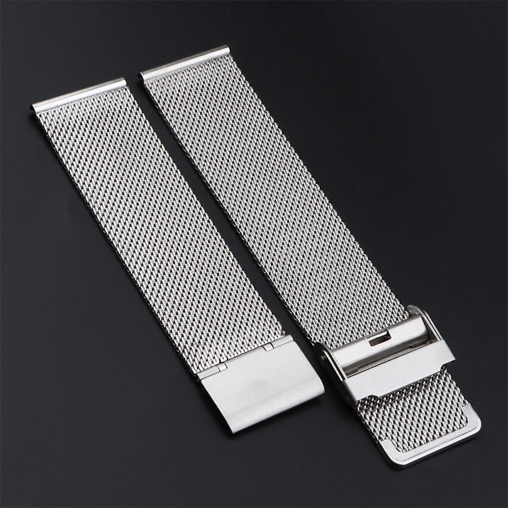 Stainless Steel Woven Mesh Watch Band Bracelet - Universal Replacement Strap