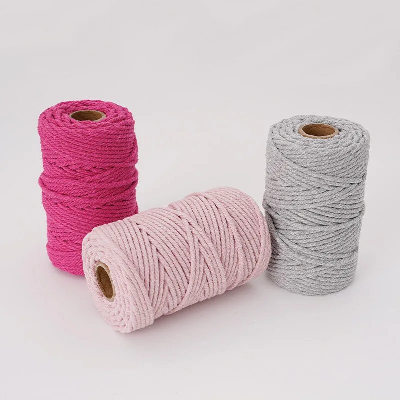 Cotton Rope 15 Colors 3mm 50 Yard Cotton Cord Rope for Handmade Boho Decor Cotton Cord Twisted Thread Macrame String DIY Home Wedding