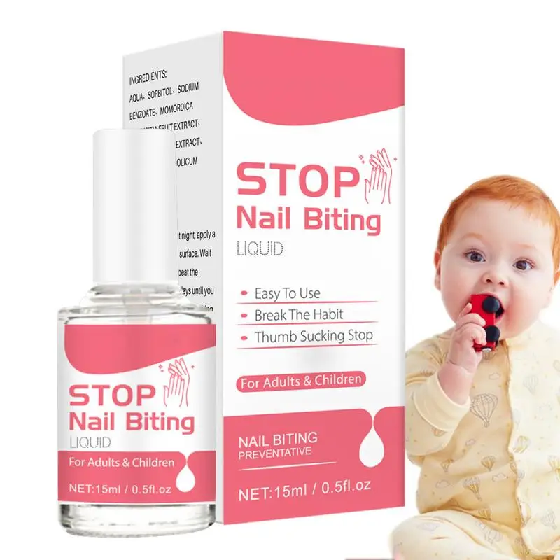 Liquid To Stop Nail Biting 0.5fl oz/15ml  Anti Bite Nail Polish Anti Nail Biting For Kids Care For All Ages Stop Thumb Sucking