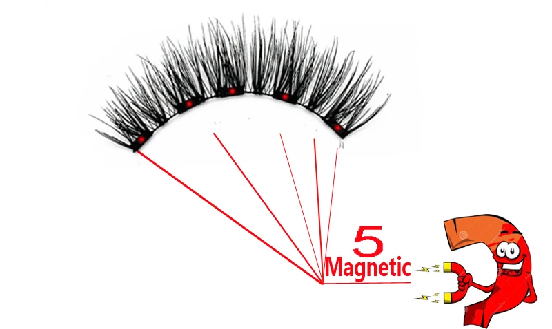 MB3K 5 magnetic eyelashes natural with 3D magnet handmade 8PCS magnetic lashes Tweezer Set Mink eye lashes faux cils magnetiqu