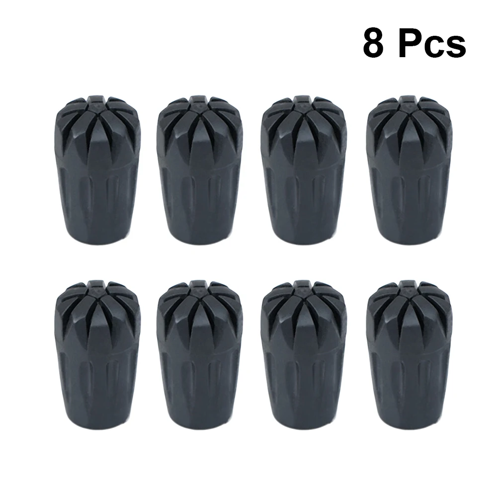8Pcs Poles Rubber Tip Walking Canes Hiking Pole Replacement Tips Pole Stick Protect Equipment Accessory trekking pole tip protectors trekking pole trekking poles