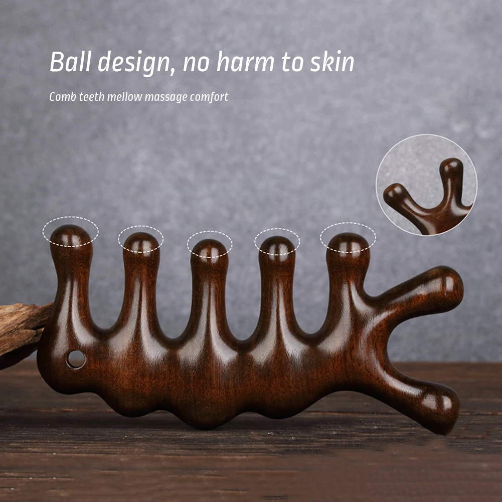 Wide Toothed Sandalwoods Comb Multi-Functional Meridians Massage Comb Hair Washing Comb Shower Brush Hair Styling Accessories