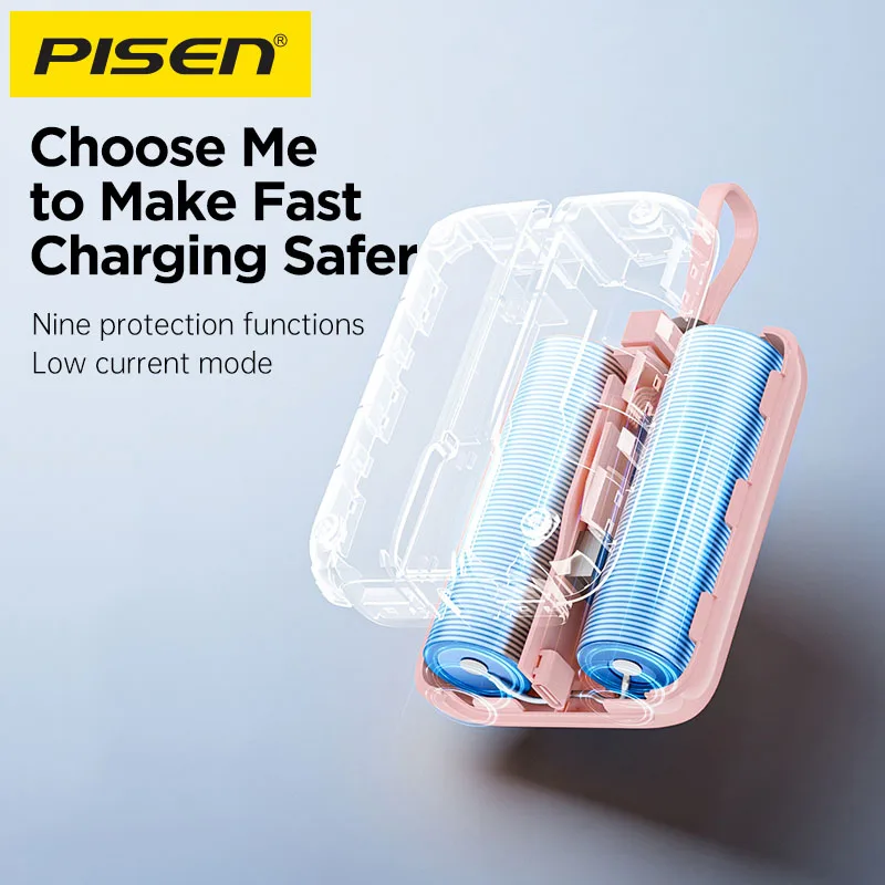 PISEN Power Bank Dual Cables Fast Charging