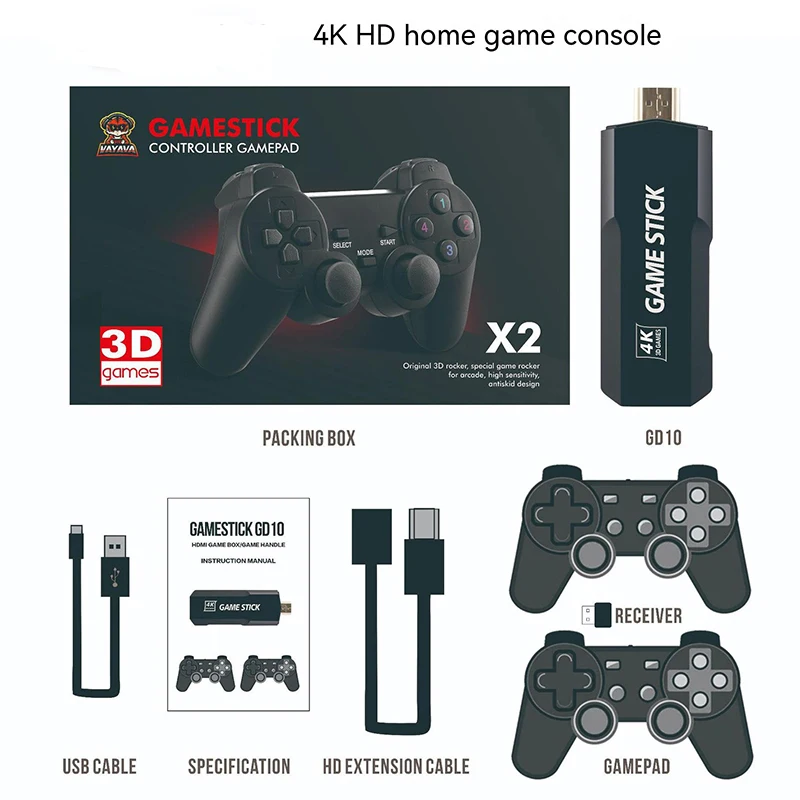

Gd10 Video Game Console X2 4k Hd Psp Pandora Game Box 2.4g Wireless Open Source Game Retro Video Game Consoles Emuelec4.3 System
