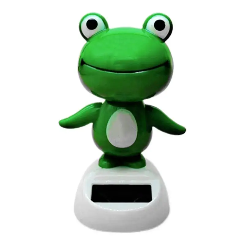 

Funny Solar Bobbleheads For Car Dashboard Cute Frog Car Solar Decoration Solar Powered Shaking Head Ornament Animated Window Car