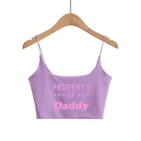 PROPERTY OF Daddy Square Neck Camis for Women Fitted Seamless Cropped Tank Cute Crop Tops Double Lined Can Be Wear Without Bra 6