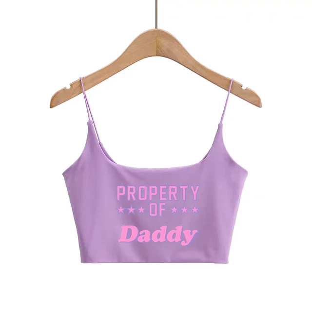 PROPERTY OF Daddy Square Neck Camis for Women Fitted Seamless Cropped Tank Cute Crop Tops Double Lined Can Be Wear Without Bra 6