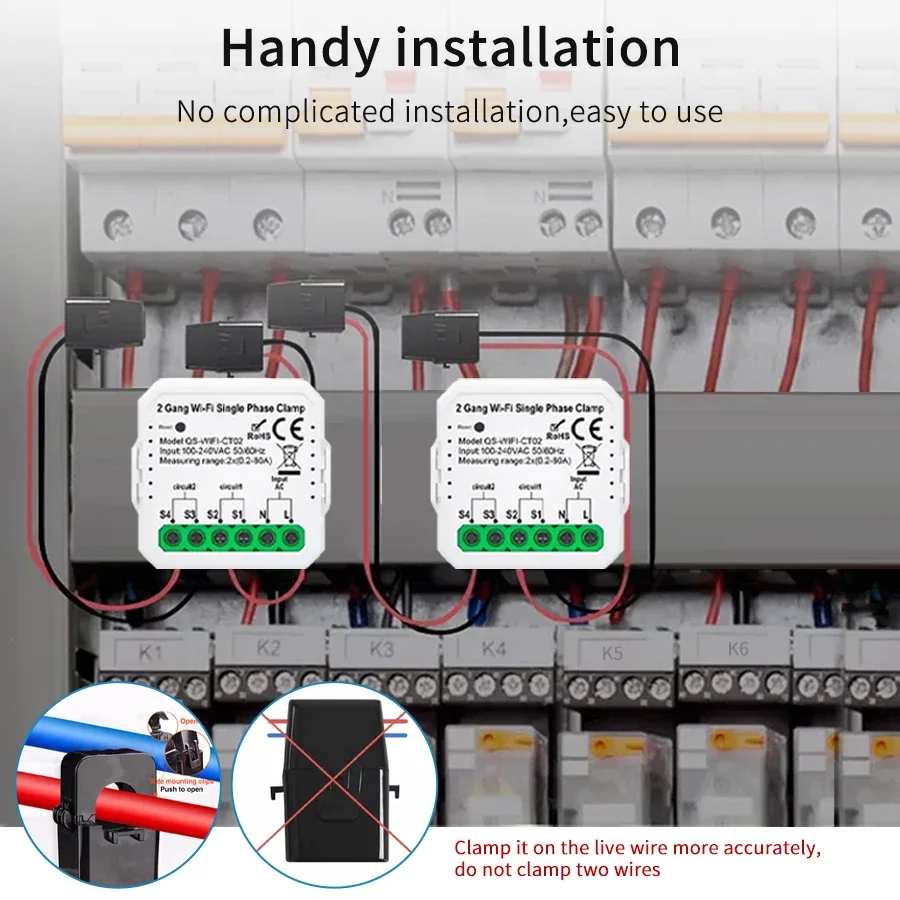 WiFi Dual Phase Smart Energy Meter with APP Control