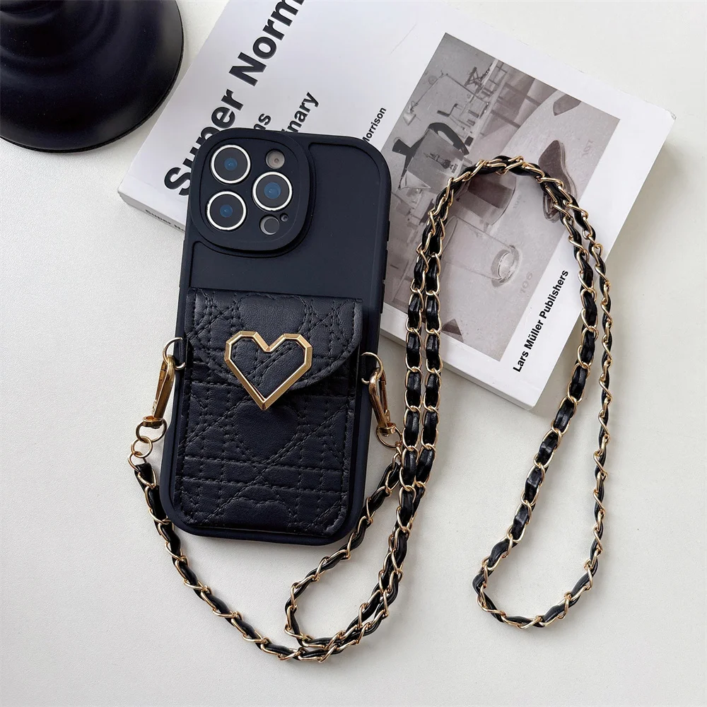 Leather Crossbody Wallet Card Holder Phone Case with Protective Cover