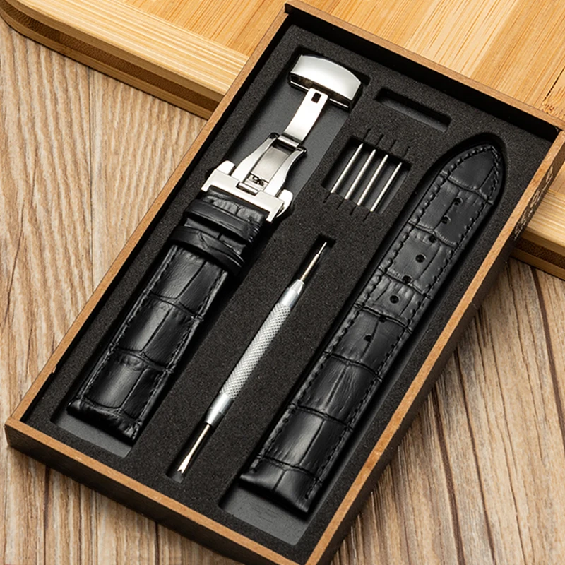 세이코 정품 가죽 시계 팔찌 스트랩, 카시오 스테인레스 스틸 버클, 슬러브 패턴 밴드, 18mm, 19mm, 20mm, 21mm, 22mm, 24mm 