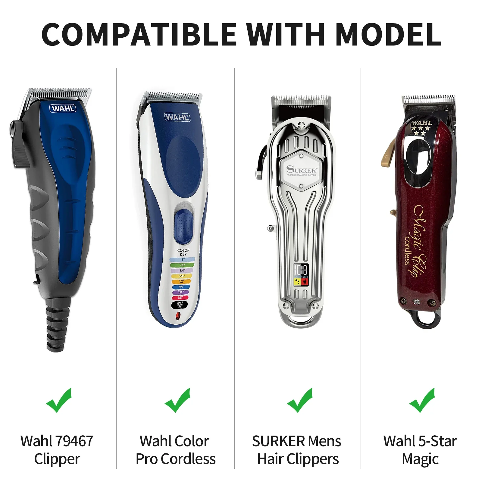YINKE Clipper Guards for Wahl Hair Clippers Trimmers with Metal Clip 1.25"/1.5"/2" NO.16 NO.12 NO.10 Fits Most Size Wahl Trimmer 2