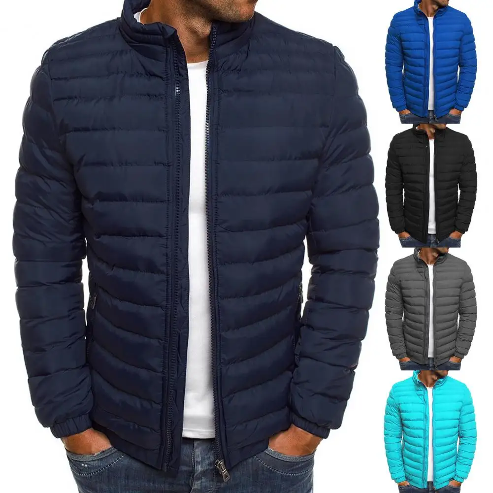 

Casual Puffer Jacket Slim Fit Autumn Winter Men Coat Zipper Pockets Parka Jacket