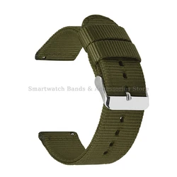 Premium Quick Release Nylon Watch Strap, Multiple Sizes Available - 22mm (Army green)