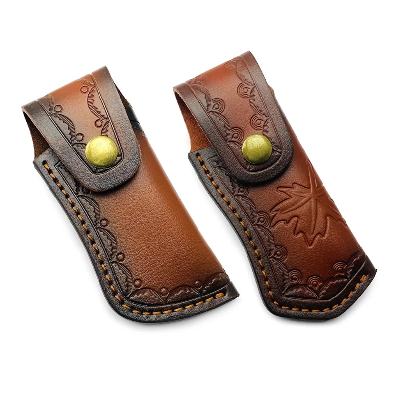 

Leathers Knife Pouches Handmade Folding Knife Holsters Belt Loop Case Holder Bag
