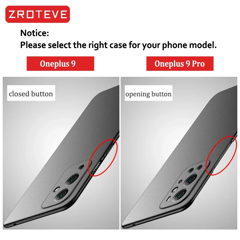 OnePlus9 ZROTEVE 슬림 매트 하드 PC 커버 OnePlus 9 9R 9RT 10T 10R 10 Pro One Plus 11 11R 8 8T OnePlus10 OnePlus11 케이스