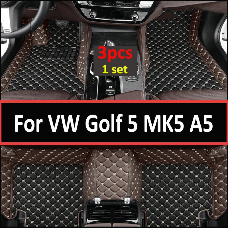 

Car Floor Mats For Volkswagen VW Golf 5 MK5 A5 2003~2007 Leather Mat Auto Interior Parts Luxury Rug Carpet Pad Car Accessories