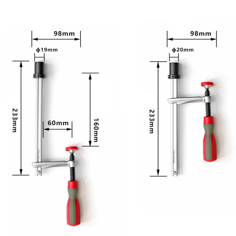Pince De Maintien à Action Rapide Pour établi – Compatible Trous De 16 Mm Ou 28 Mm, Capacité 160 Mm