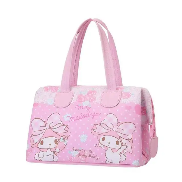 24CM Sanrios kawaii mymelody Kitty cat LittleTwinStarsPU handbag bento bag cartoon cute eco bag messenger bag 4