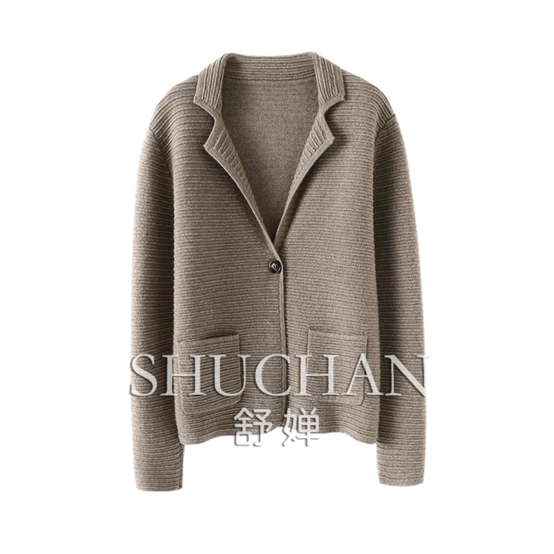 

England Style Thick 100% Cashmere Sweater Women New Loose Fit Knitted Cardigan Sweater Women Sueters De Mujer
