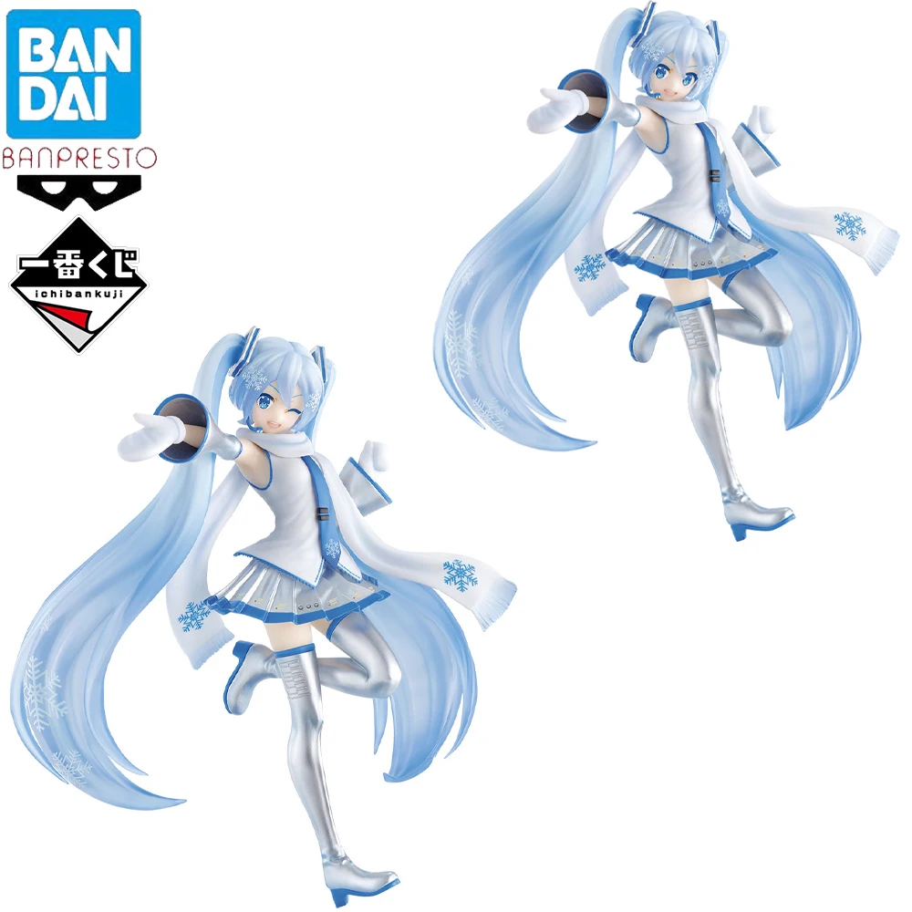 

Оригинальная фигурка Banpresto Ichiban Kuji Hatsune Miku Snow Miku аниме Подлинная Коллекционная модель в коробке куклы игрушка подарок