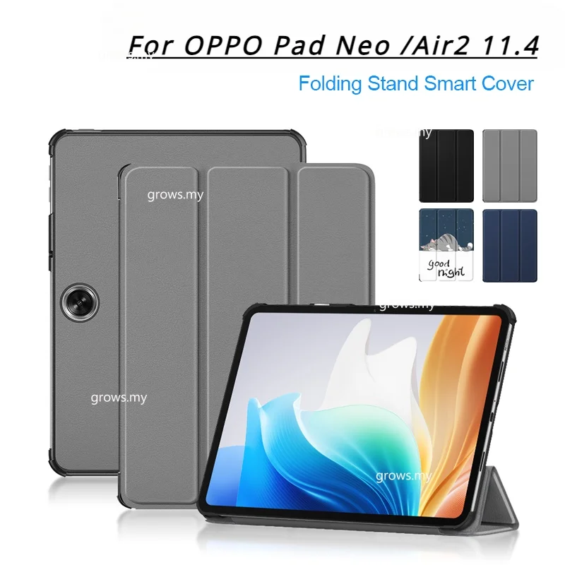 

For OPPO Pad Neo 11.4inch OPD2302 OPD2303 Magnetic Fold Leather Stand For OPPO Pad Air 2 11.4Inch Smart Cover With Auto Sleep Up
